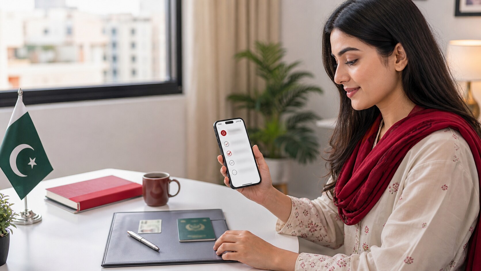 Pakistani user preparing CNIC and identity verification documents safely